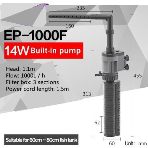 New Internal Aquarium Filter Pump Submersible Fish Tank Water Pump Filter Wave Surf Circulation Oxygen Pump Bio filter media