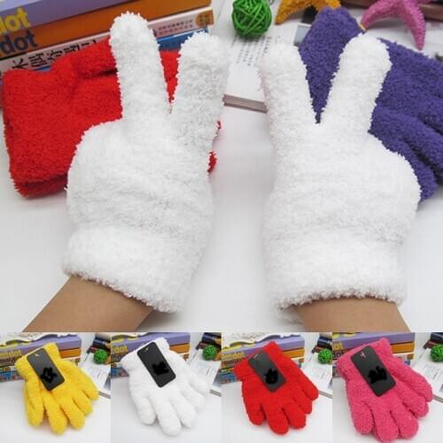 Cute Kids Boy Girls Children Full Finger Gloves Hand Mittens Warm Winter Wholesale