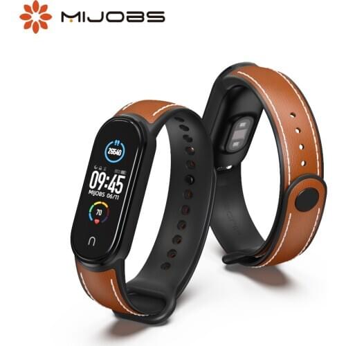 For Mi Band 5 Strap Leather Wristband for Xiaomi Mi Band 5 Bracelet Correa Miband 5 Xiomi Band5 Sport TPU Breathable Replacement