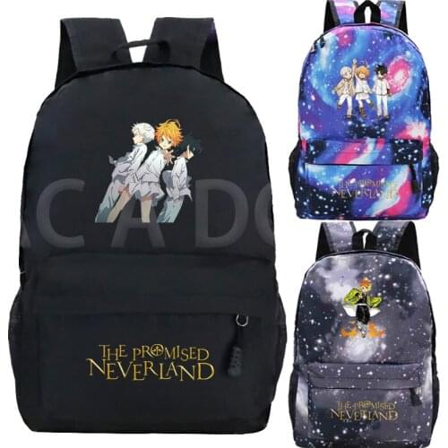 2021 The Promised Neverland Cosplay Backpack Student School bags Women Casual Travel Rucksack Cartoon Bookbag Laptop Bag Teens