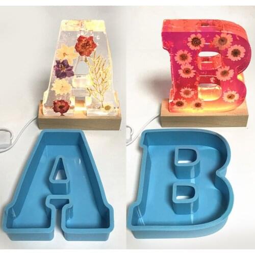 17CM Large Size 26 Capital Letters Resin Silicone Mold for DIY Letter Epoxy Mold Birthday Party Couple Proposal Decoration