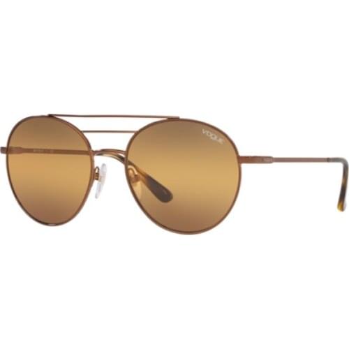 Vogue 4117 S 50740L 54 Sunglasses, Round Sunglasses, Brown Frame, Gradient Brown Lens, High Quality Vision, %100 UV