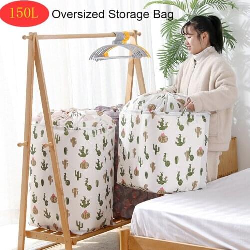 Storage Bag Oxford Fabric Moving Luggage Bag Waterproof Closet Organizer Storage Boxes 100L/150L Clothes Storage Container