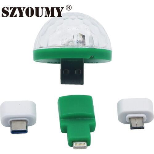 SZYOUMY 3W Led Holiday Lights DJ Light RGB Color Changing Sound Actived Crystal Magic Mini Disco Ball KTV Xmas Wedding Party