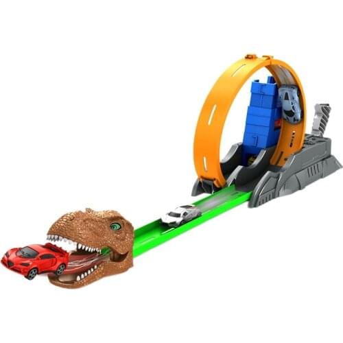 Track Parking Toy Dinosaur Launching Set Car Assembly Rail Catapult Car Parent-Child Interaction Gift Boy