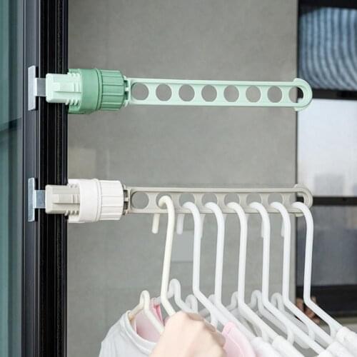 Multi-port Support Hangers Clothes Rack Creative Fashion Lightweight Rotating Buckle Clothes Hanger 8-holes Drying Rack for Home