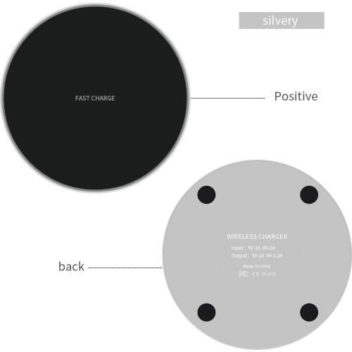 10W Metal Fast Charging Wireless Charger Adapter for iPhone X Qi Wireless Charging Pad Ultra-Slim Charging