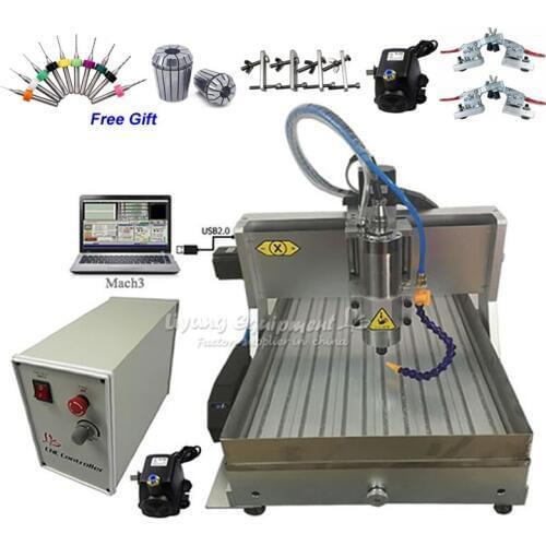 1.5KW CNC Metal Milling Machine 3040 Wood Router Engraver Cutter with USB Interface and Water Tank