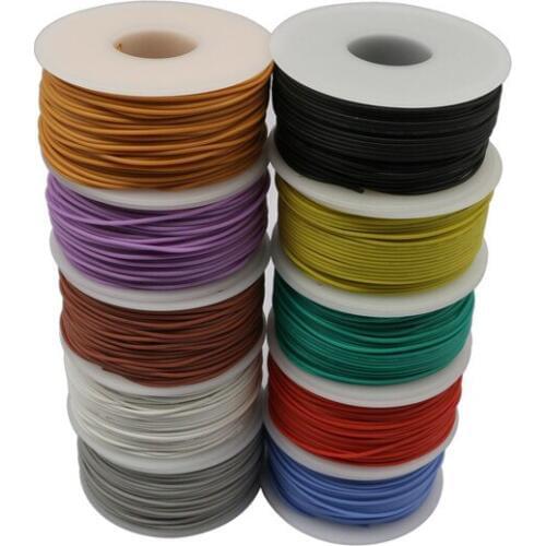 50 meters silicone wire 30AWG wire diameter 0.8mm stranded wire tinned copper wire and cable 10 colors optional DIY