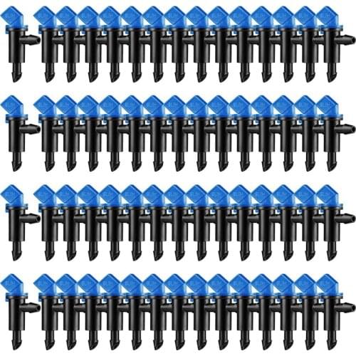 60 Pieces Irrigation Drip Emitter Garden Flag Irrigation Dripper, Trees and Shrubs (Blue Black,2GPH)