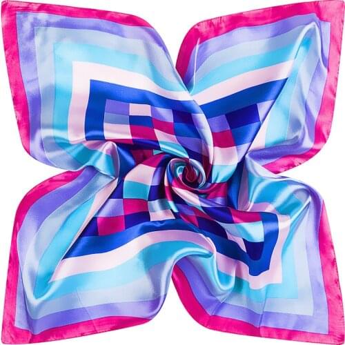 60cm * 60cm spring new lattice stripes geometric lady professional scarf small square