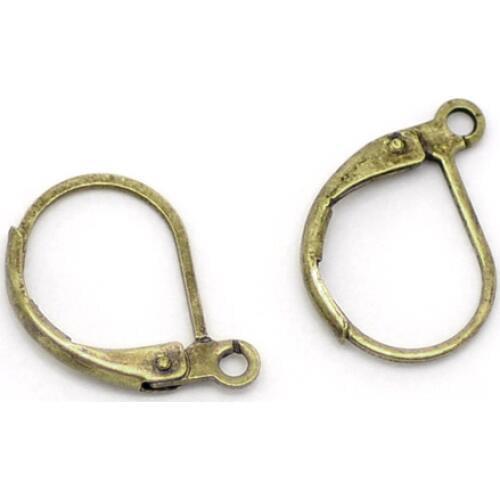 8SEASONS Antique Bronze Lever Back Earring Wires 16x10mm(5/8"x3/8"), sold per packet of 30 Pairs (B16948)