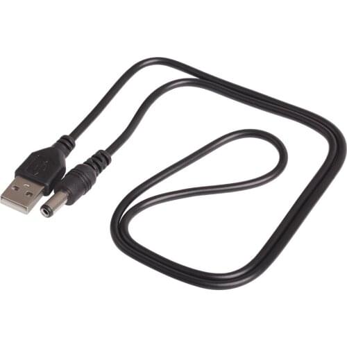 80cm DC5.5 USB Power Charging Cable DC5.5mm*2.1mm USB TO DC 5.5*2.1mm Power Cable jack Black 100pcs/lot