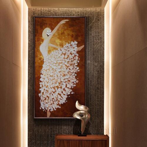 Abstract Lady Women Dancing Painting Print On Canvas Wall Decor Single Painting For Living Room Girl Dancing Picture Unframed