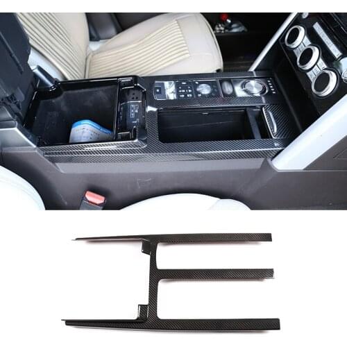 Car Accessory Center Console Protection Panel Cover Trim For Land Rover Discovery 5 LR5 l462 2017-2018 Real Carbon Fiber 1 Pcs