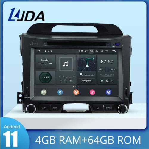 LJDA Android 10.0 Car DVD Player For KIA Sportage 3 2010-2015 GPS Navigation Stereo 2 Din Car Radio 4G 64G Multimedia DSP Audio