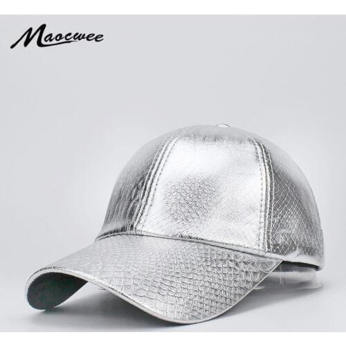 New Fashion Dad Hat Black PU Leather Adjustable Solid Deluxe Baseball Cap Hip Hop Men Women Casual Adjustable Hats Bone Gorras