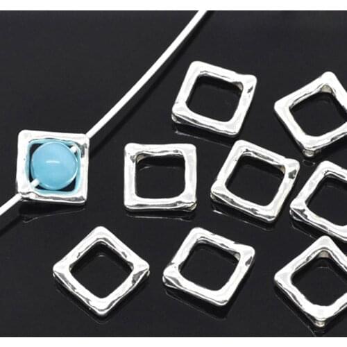 50Pcs 12x12mm Zinc Alloy Square Beads Jewelry Findings Loose Spacer Beads For Jewelry Making DIY Necklace Charms Accessories