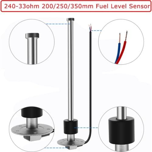 0~190 Ohm/240-33ohm Water Level Guage Fuel Level Meter 200 250 300 350 400 mm Fuel Level Sensor For Marine Boat Car