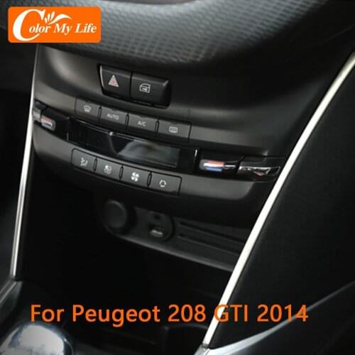 2Pcs/Set Stainless Steel Car Gear Shift Side Panel Decoration Cover Trim for Peugeot 208 GTI 2014 Accessories Color My Life