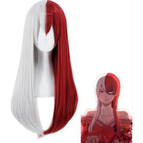 Anime Boku no Hero Academia Todoroki Shoto Long Wig Cosplay Costume My Hero Academia Women Synthetic Hair Wigs +wig cap