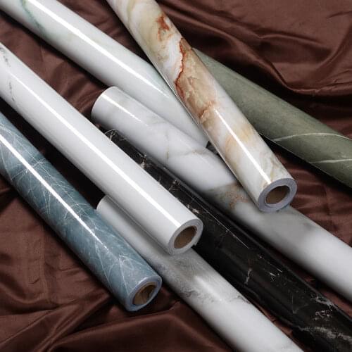 European Styles Marble Self-adhesive PVC Wallpaper Room Peel And Stick Waterproof Kitchen Cabinet Desktop Restoration Sticker