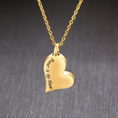 Forever In My Heart Cremation Pendant Urn Necklace For Women Ashes Keepsake Memorial Jewelry