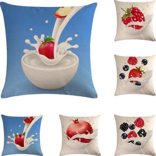 Fruit With Milk CaseThrow Pillow Covers Strawberry Cushion Cover for Home Car Decorations Pillowcase Decoration Home ZY835