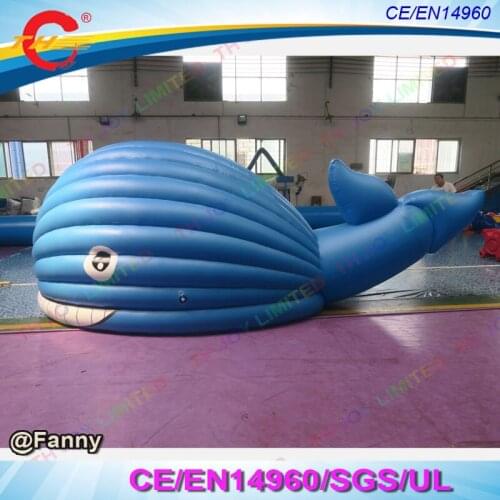 6m long Blue giant inflatable whale for sea park decoration Advertising Inflatables whale replica cartoon,free air ship