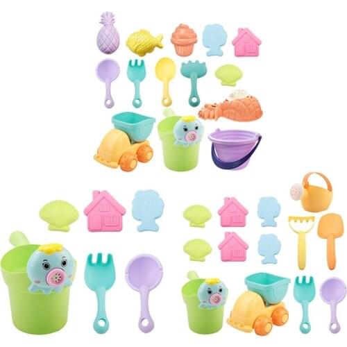 Summer Soft Baby Beach Toy Kids Mesh Bag Bath Play Sandbox Set Beach Party Cart Bucket Sand Molds Tool Water Game
