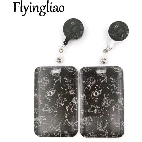 Starry Animal Cute Credit Card Cover Lanyard Bags Retractable Badge Reel Student Nurse Exhibition Enfermera Name Clips