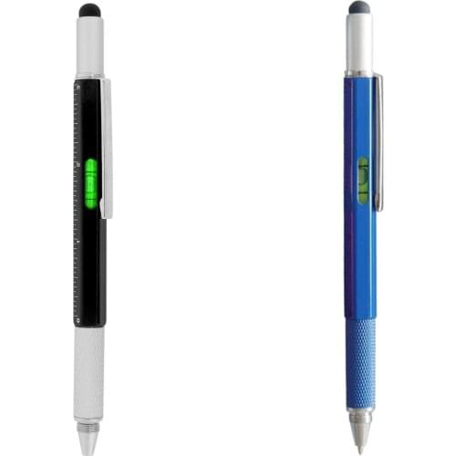 Multifunction Touch Screen Stylus Pen with Spirit Level Ruler Screwdriver