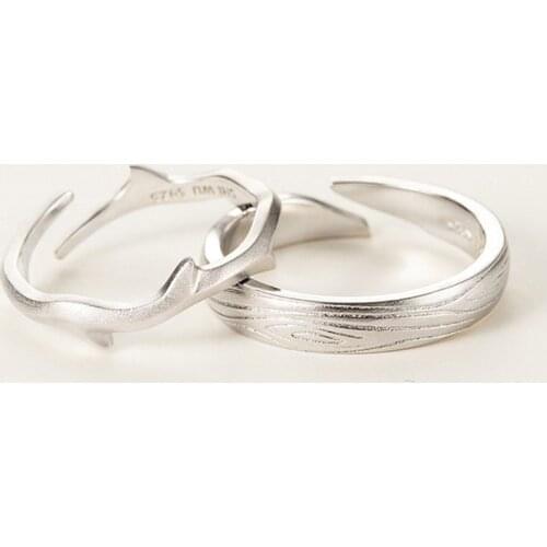 Eternity Couple Rings Matte Design Geometric Grain S925 Silvery Fashion Jewelry For Men Women Wedding Engagement Valentines Gift