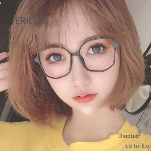 Fashion Anti Blue Light Spectacles Unisex Students' Myopia Glasses For Women Nearsighted Eyeglasses Gir And Boy Eyewear -1.5-4.5