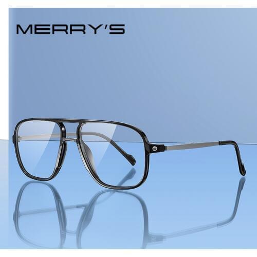 MERRYS DESIGN Men Fashion Square Glasses Frames Ultralight Myopia Prescription Optical Eyewear S2815