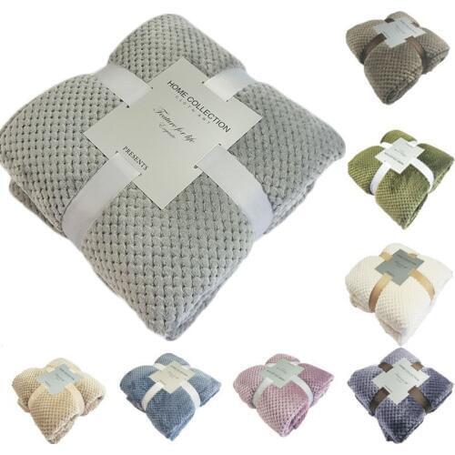 Japan Style Soft Home Flannel Blankets For Beds Faux Fur Summer Throw Solid Color Sofa Cover Winter Bedspread Bed Sheet Blankets