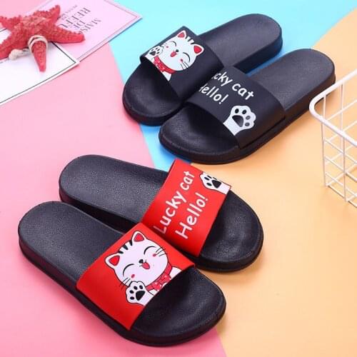 New Slippers Womens Indoor Cute Korean-Style Couples Cartoon Bathroom Soft Bottom Mens Household Bath Non-Slip Home Slipper