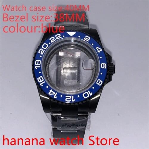 Suitable for NH35 36 Mingzhu2813 Miyata self-winding 40mm transparent black box series with rotating blue bezel
