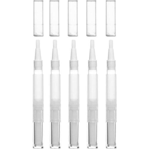 5pcs/set Nail Oil Empty Pen Botttle With Brush Plastic Easy To Carry Liquid Clear Applicator Portable Nail Art Cosmetic Tools