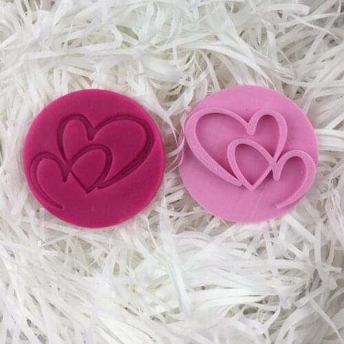 Double Heart Cookie Stamp, Fondant Stamp, Cookie Embosser, Engagement Cookie Stamp, Cookie Embosser, Engagement Embosser, Future