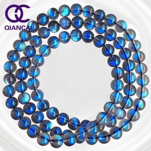 Blue moonlight elongates lime feldspar three moon month circle bead bracelet string women act the role ofing is tasted