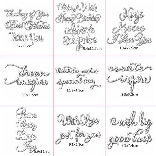 Mixed Good Word Metal Cutting Dies Stencils DIY Scrapbooking Album Paper Cards Craft Decorative Embossing New Word Dies