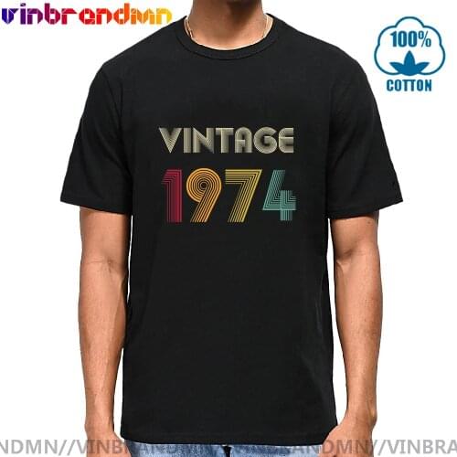 Vintage 1974 T shirt men Retro Born in 1974 T-shirt male Legendary 1974 Birth Year Tee Fathers day 47th Birthday gift tee shirt