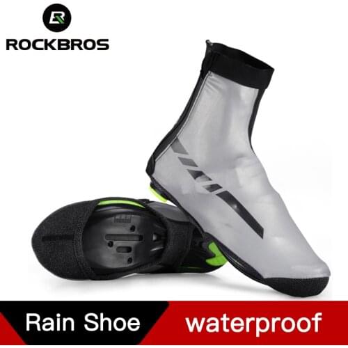 ROCKBROS Rain Shoe Covers Waterproof Winter Cycling Shoe Covers Reflective Thermal Elastic Durable Bike Rain Men Sneaker Covers