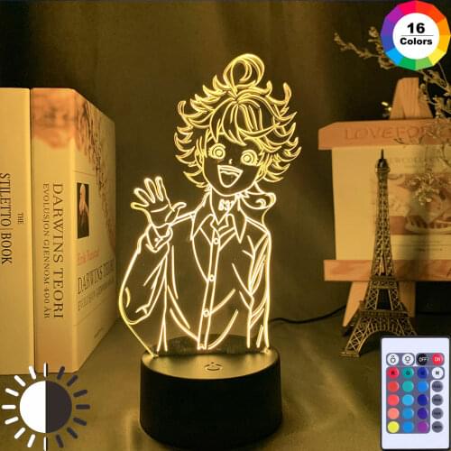 Japanese Manga The Promised Neverland Emma Figure Led Night Light for Home Room Decor Kids Child Nightlight Bedside Desk Lamp