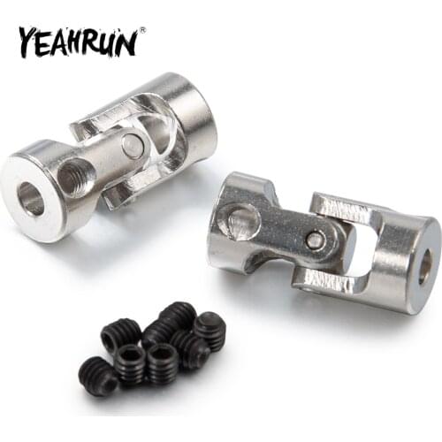 YEAHRUN 2Pcs Stainless Steel RC Model Boat Accessories Cardan Gimbal Shaft Couplings Universal Joint Motor Connector with Screws