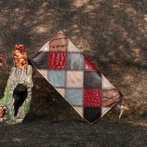 Cobbler Legend Genuine Leather Womens Wallets Vintage Long Zipper Coin Purse Female Clutch Bag Design Muti-color Card Holder