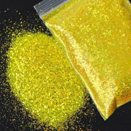 1bag Mermaid Nail Art Glitter Tips , Mix Hexagon Sparkly Paillette Flakes Holographic Decoration Nail Glitter Sequins 50g