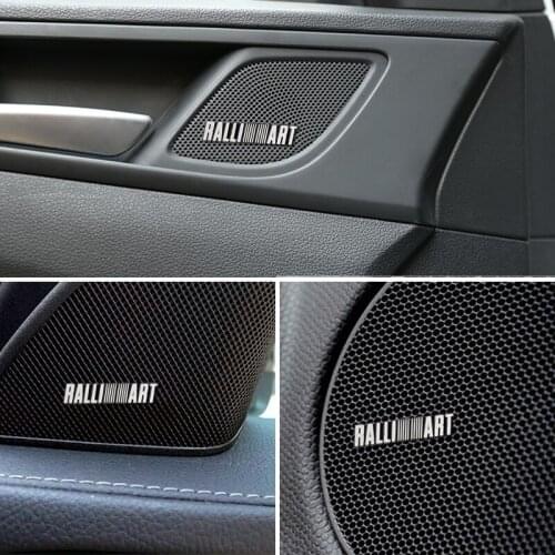 10pcs 3D aluminum speaker stereo speaker badge emblem Sticker for Mitsubishi RalliArt asx lancer accessories car styling