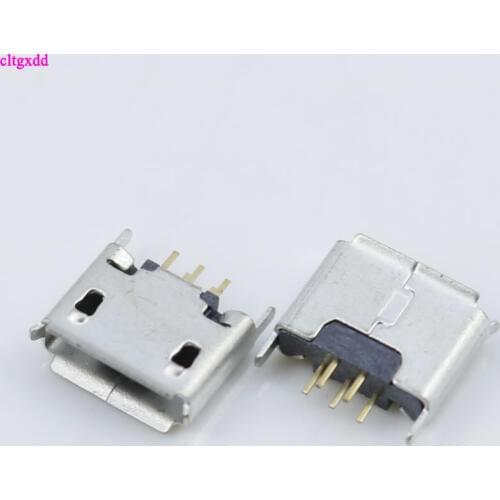 Clgxdd 10pcs Flat Mouth MICRO USB Vertical 5pin 180 degrees connector For Mobile phone Mini jack 5P Direct plug-in connectors